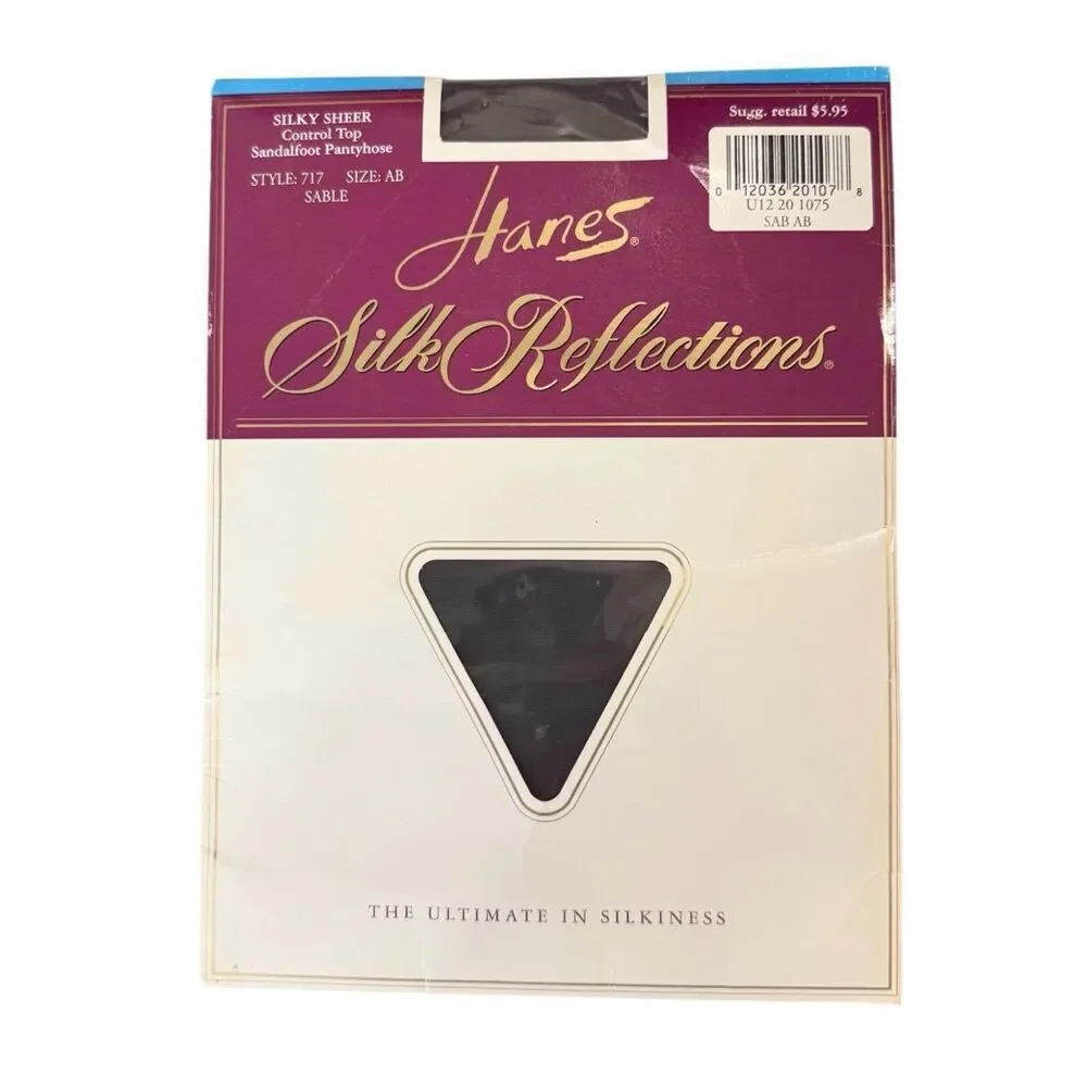 NWT Hanes Silk Reflections Two Pair Sz. AB Little Color & Sable Sandal Foot